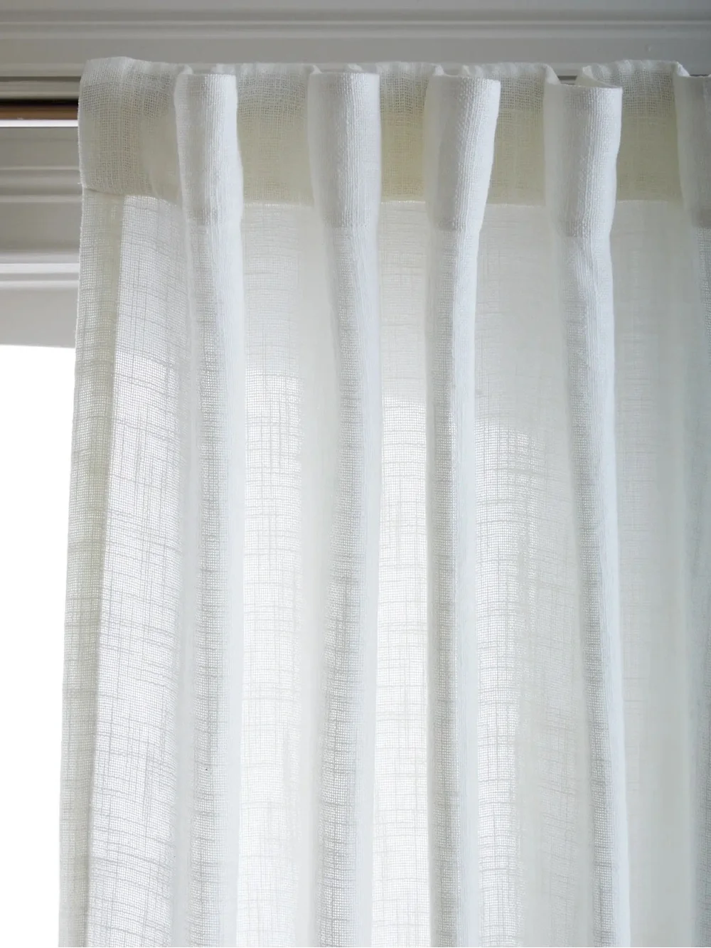 QUINCE Set Of 2 48x108 Cotton Sheer Curtains White 9944